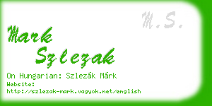 mark szlezak business card